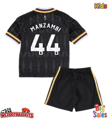 Aston Villa Johan Manzambi #44 Replica Away Stadium Kit for Kids 2026-27 Short Sleeve (+ pants)